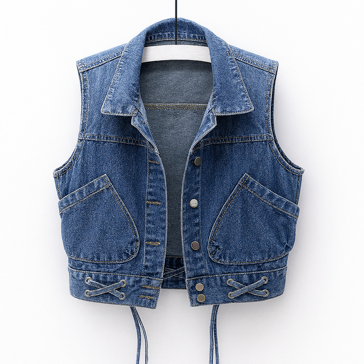 Gilet en jean léger sans manches pour femme