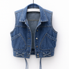 Gilet en jean léger sans manches pour femme