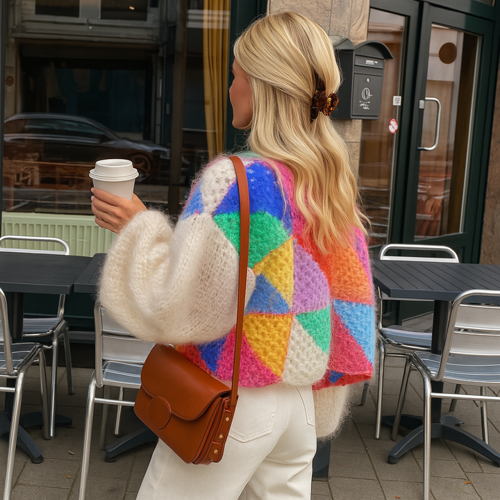 Cardigan rayé ouvert sur le devant pour femme