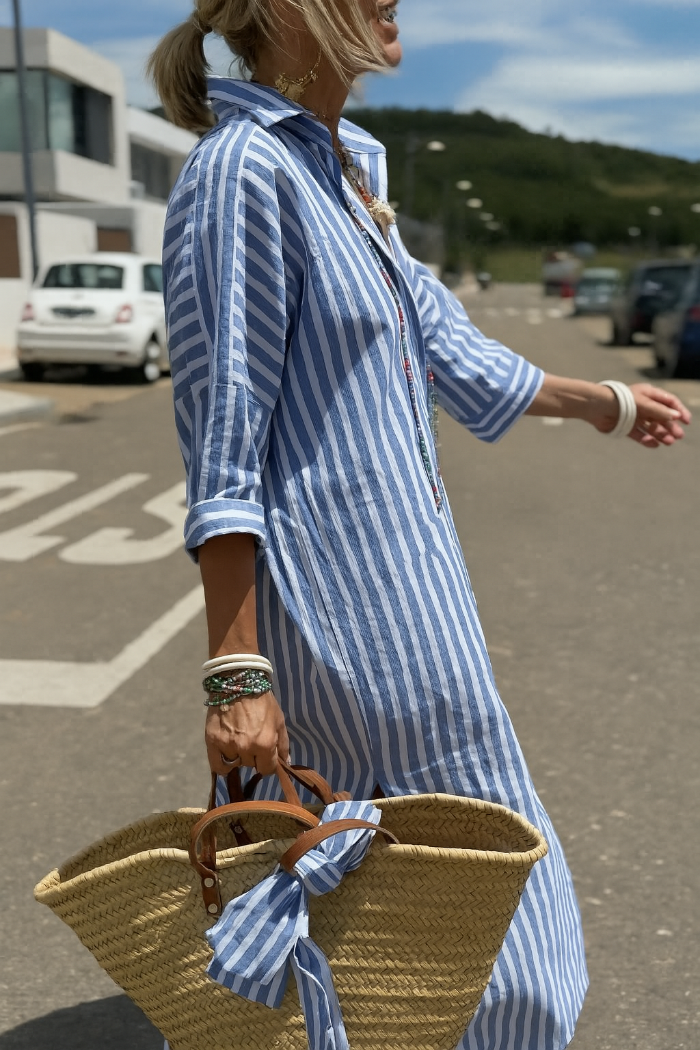 Robe chemise élégante à manches longues pour femme