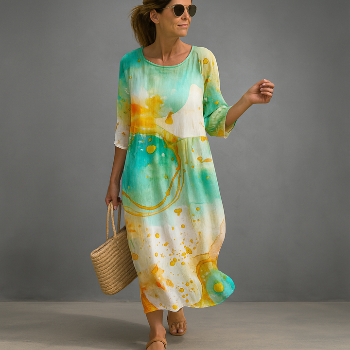 Robe d'été élégante à fleurs pour femme