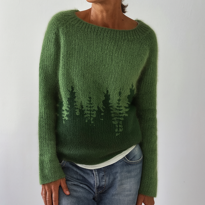 Pull rétro en maille torsadée pour femme