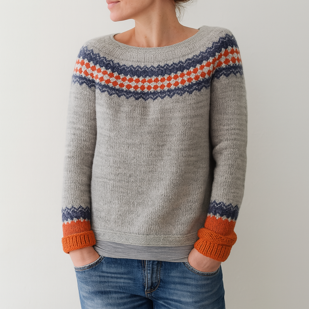Pull rétro en maille torsadée pour femme