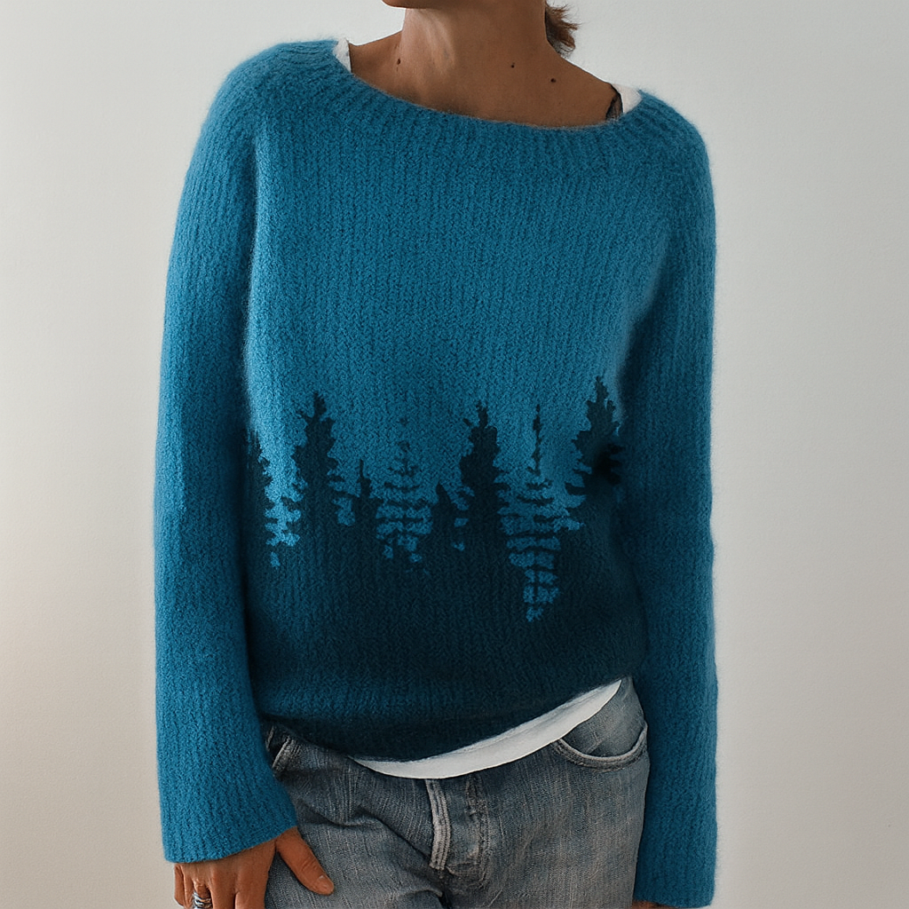 Pull rétro en maille torsadée pour femme