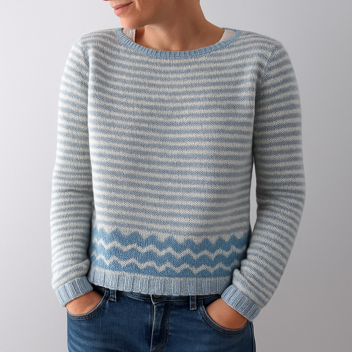 Pull rétro en maille torsadée pour femme