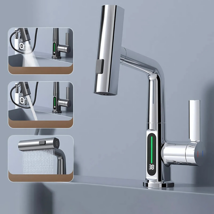 Robinet LED flexible pour cuisine et salle de bain
