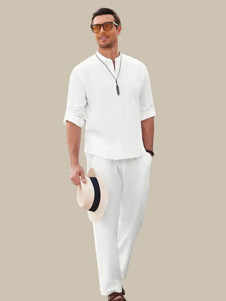 Ensemble 2 pièces pour homme en lin et coton italien