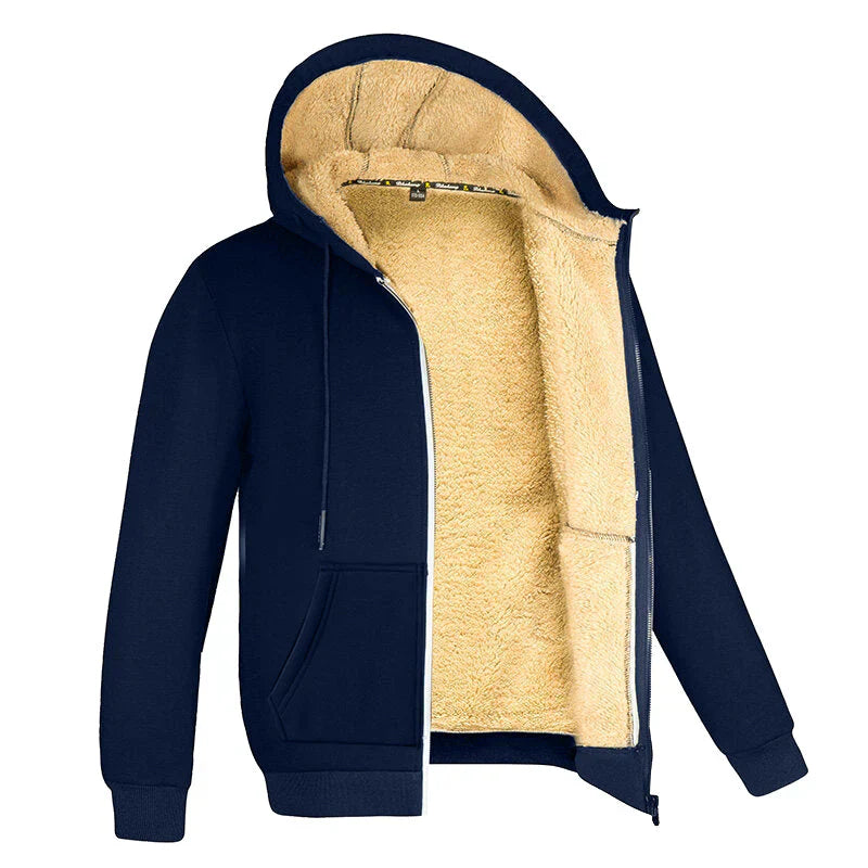 Pull polaire pour homme avec doublure en fourrure