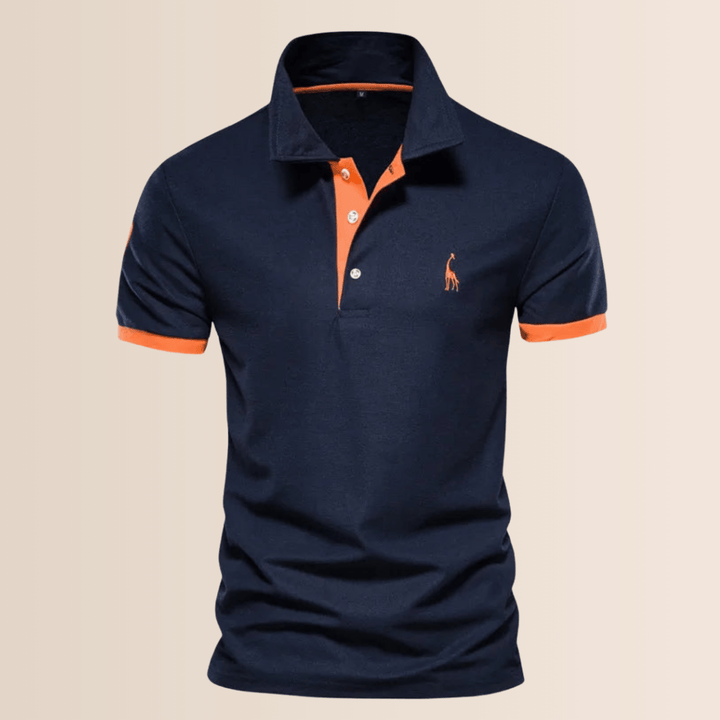 Polo à col montant en coton pour homme