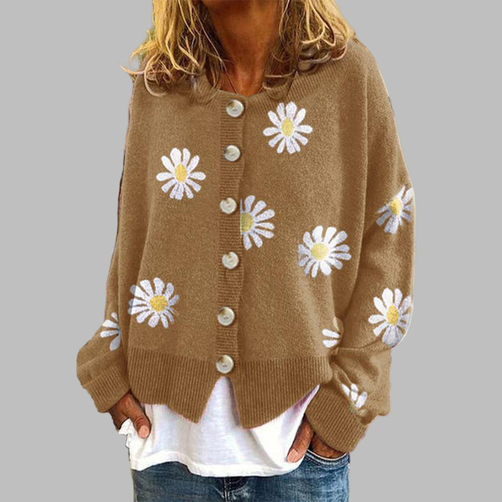Pull en tricot fleuri pour femme
