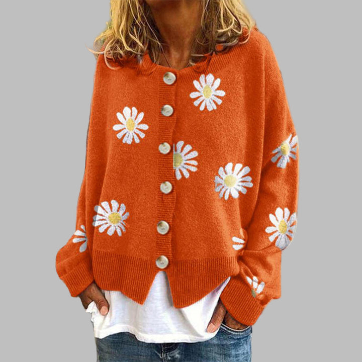 Pull en tricot fleuri pour femme