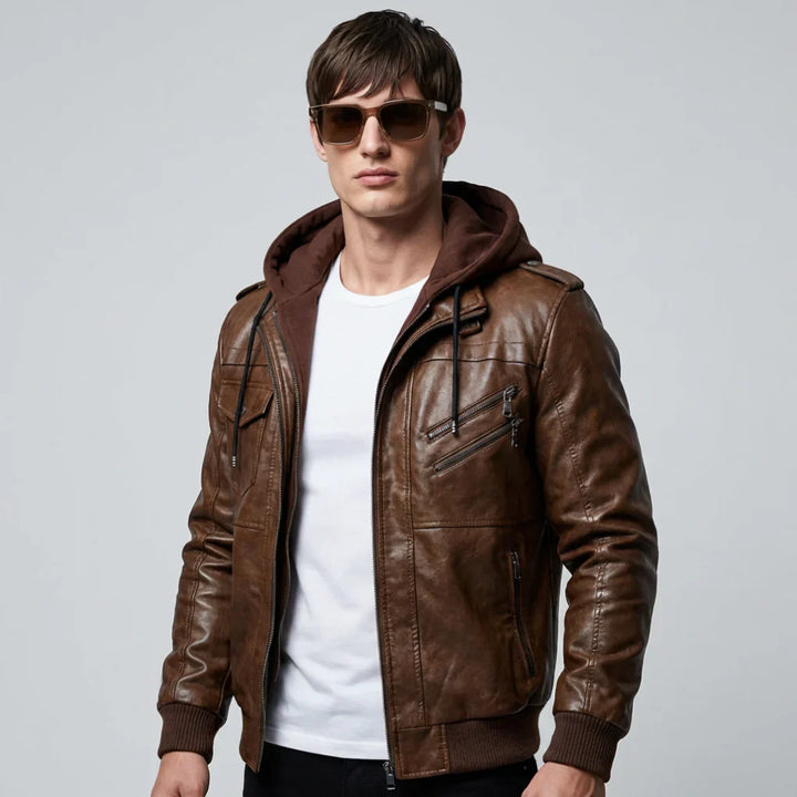 Manteau d'hiver pour hommes avec col en fourrure