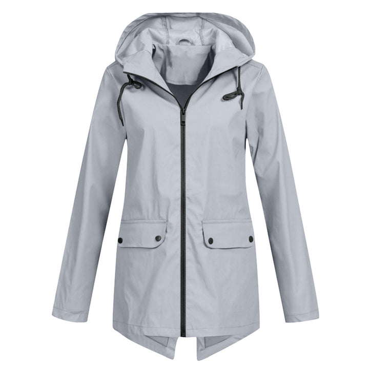 Veste mi-longue imperméable pour femme avec fermeture éclair