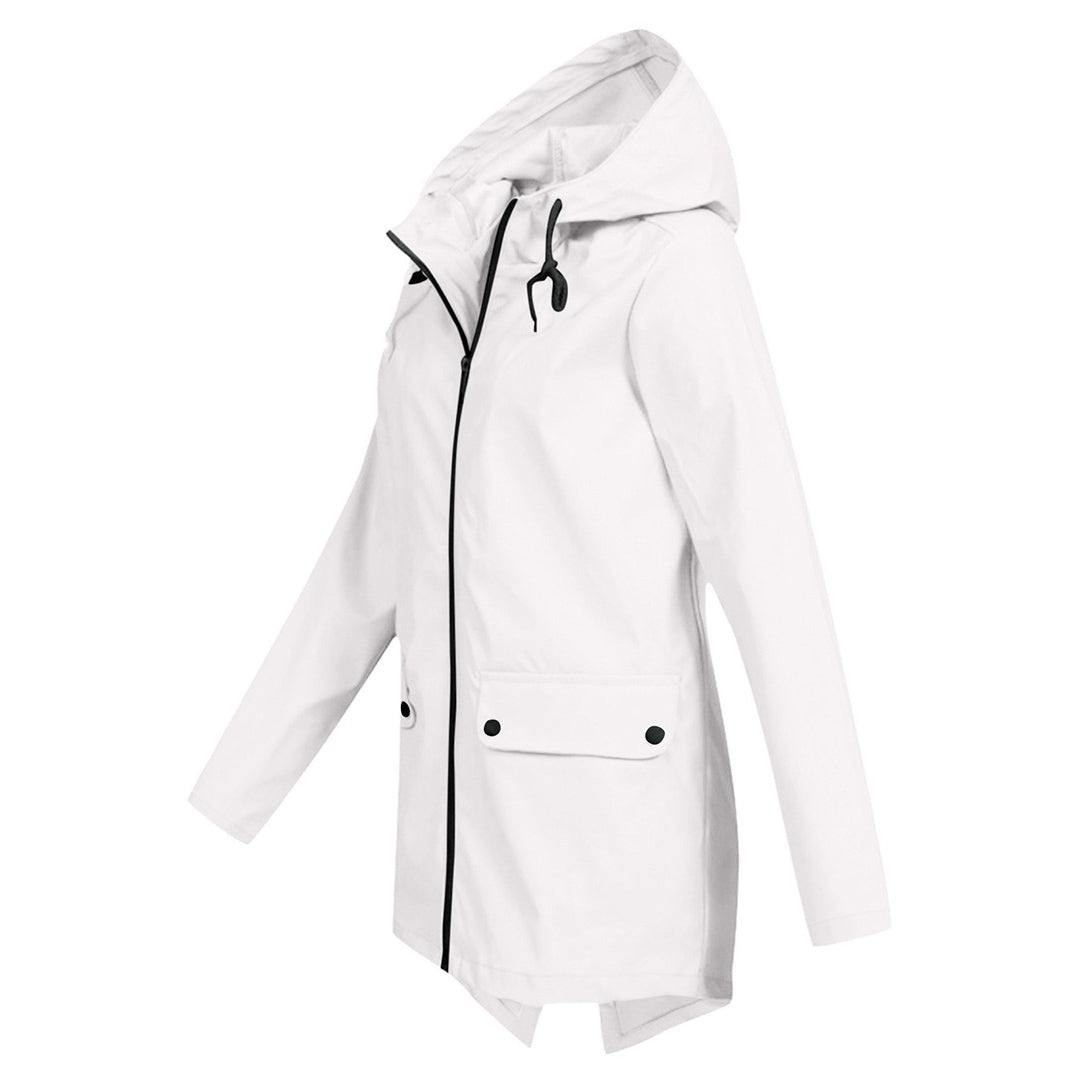 Veste Imperméable pour Femme avec Fermeture Éclair et Capuche : Élégance Fonctionnelle pour Toutes les Saisons