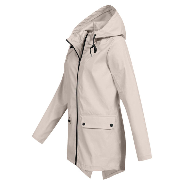 Veste Mi-Saison Imperméable avec Fermeture Éclair et Capuche
