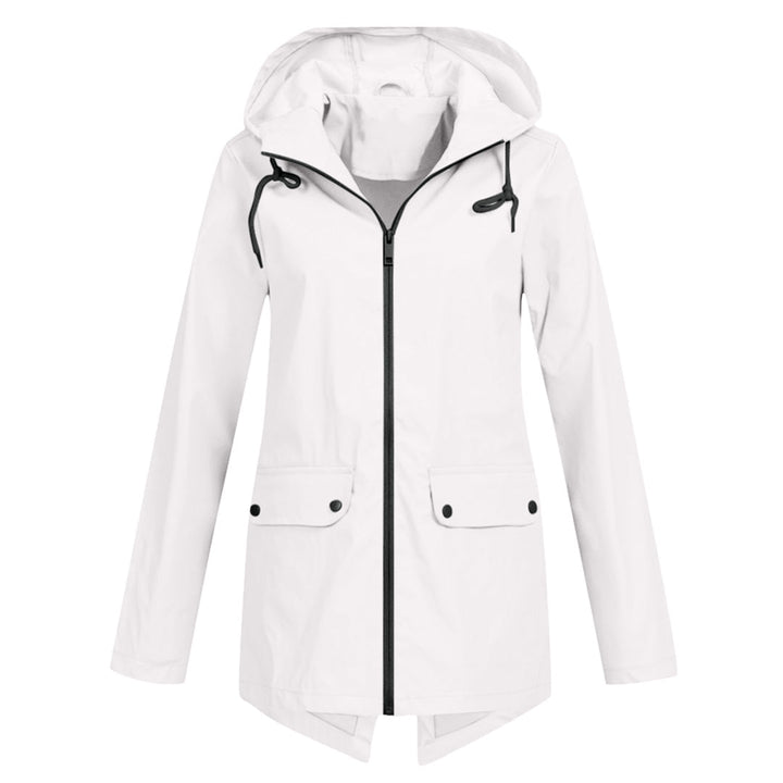 Veste mi-longue imperméable pour femme avec fermeture éclair