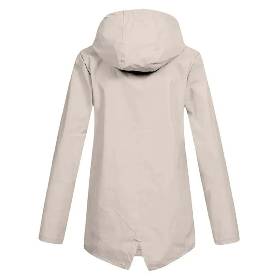 Veste mi-longue imperméable pour femme avec fermeture éclair
