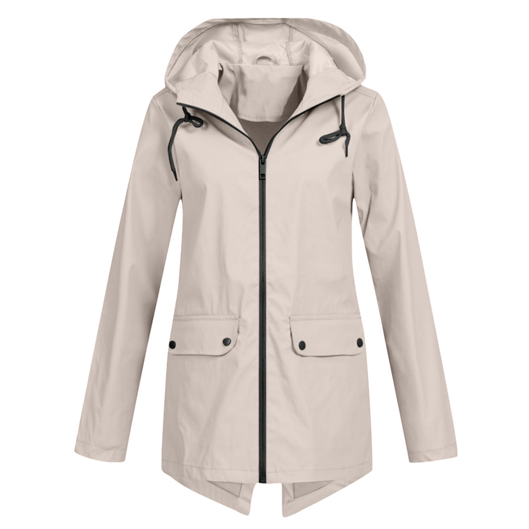 Veste Imperméable pour Femme avec Fermeture Éclair et Capuche : Élégance Fonctionnelle pour Toutes les Saisons