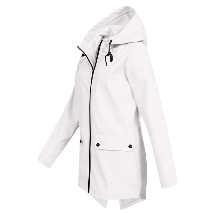 Veste mi-longue imperméable pour femme avec fermeture éclair