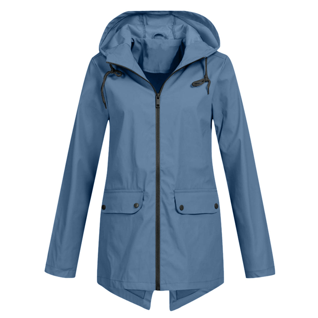 Veste Mi-Saison Imperméable avec Fermeture Éclair et Capuche