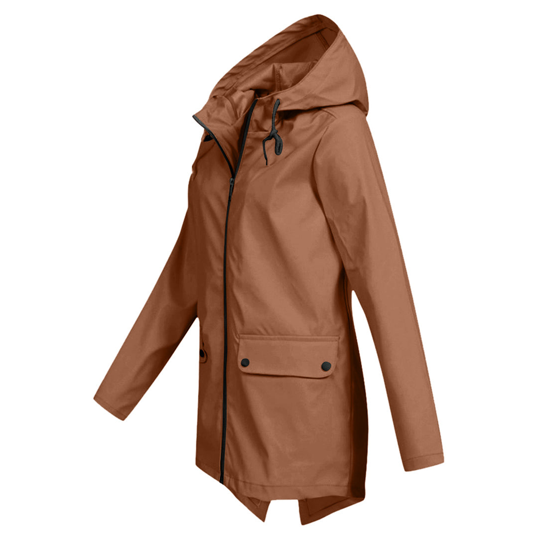 Veste Imperméable pour Femme avec Fermeture Éclair et Capuche : Élégance Fonctionnelle pour Toutes les Saisons