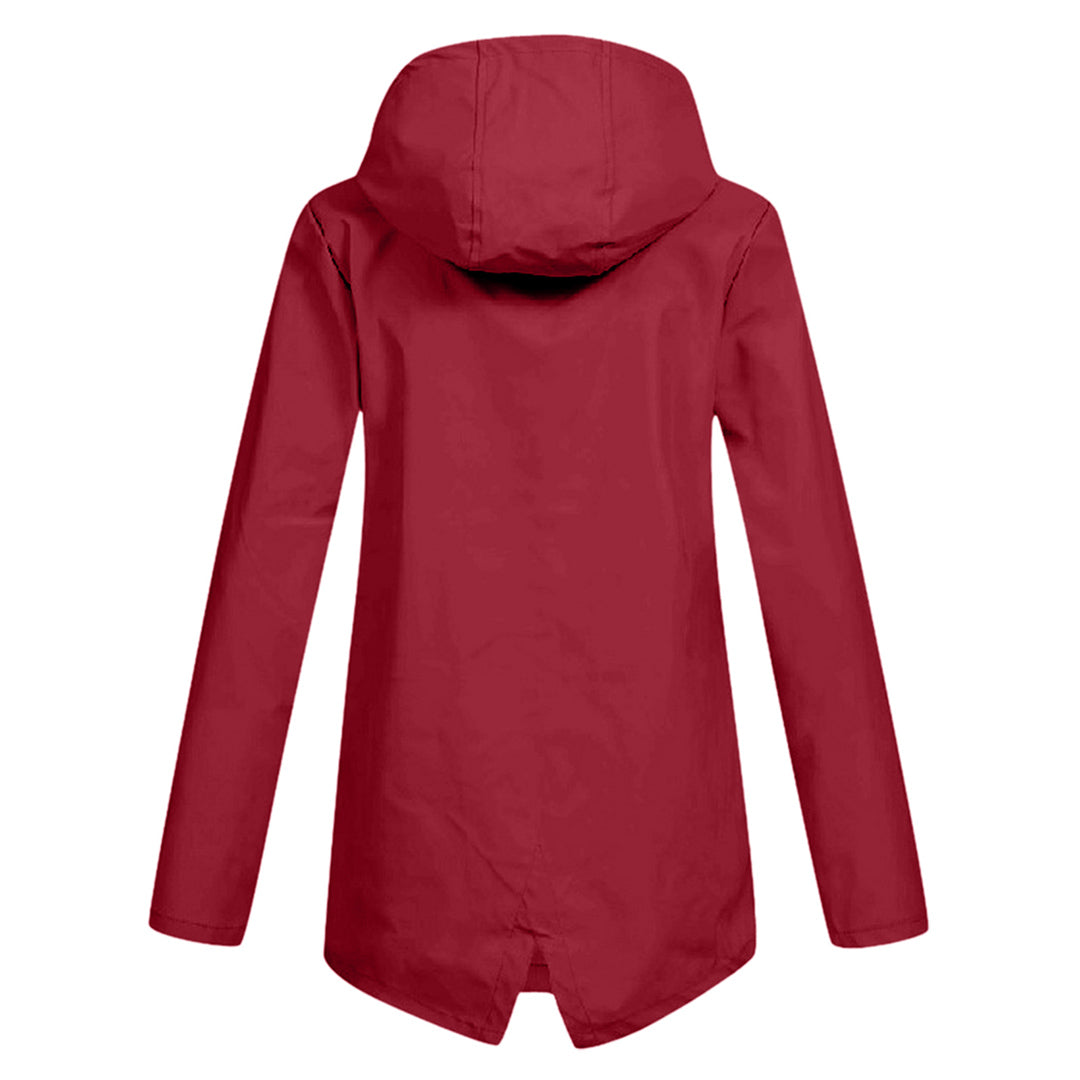 Veste Mi-Saison Imperméable avec Fermeture Éclair et Capuche