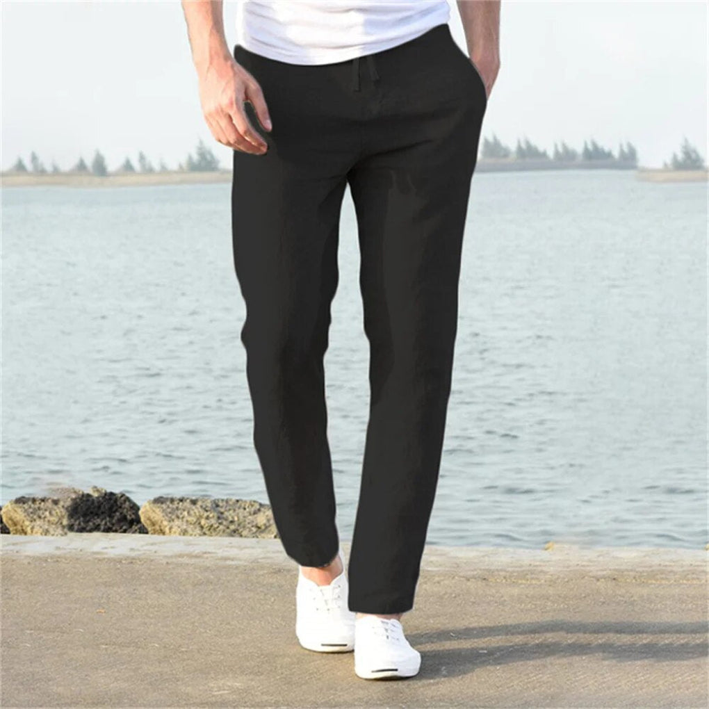 Pantalon en lin pour homme, style décontracté pour les journées chaudes