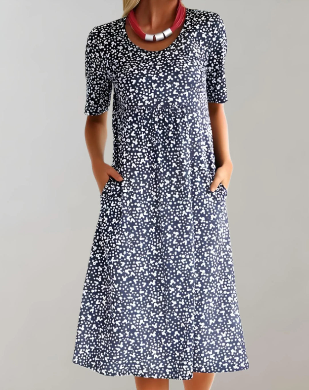 Robe décontractée légère à col en V pour femme