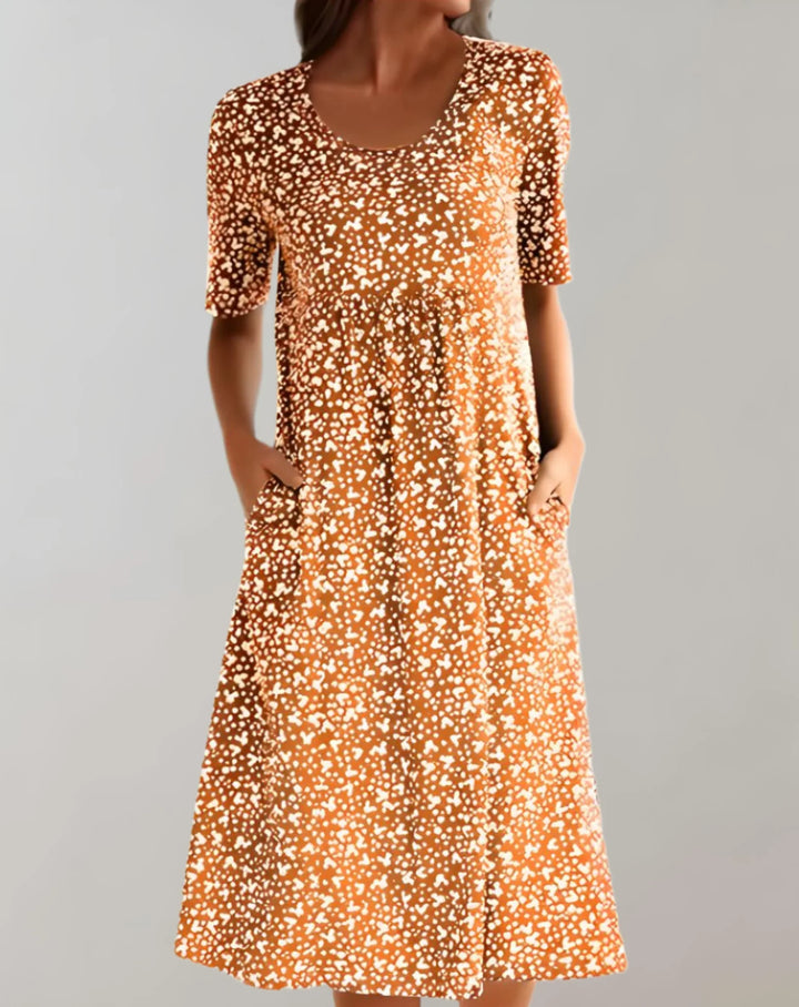 Robe décontractée légère à col en V pour femme