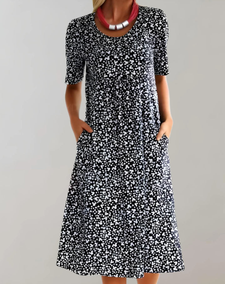 Robe décontractée légère à col en V pour femme