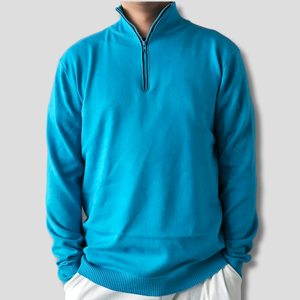 Pull demi-zippé pour hommes – Style superposé