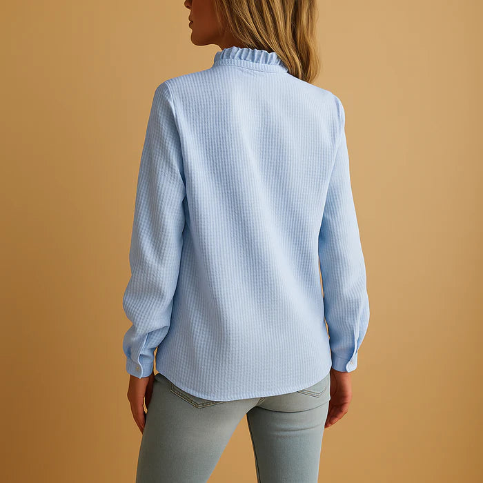 Blouse à Rayures avec Volants pour Femme