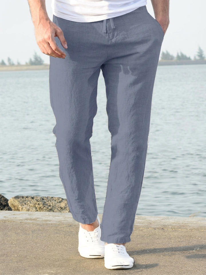 Pantalon d'été en lin pour homme – Style décontracté et design aérien