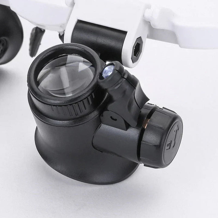 Loupe avec éclairage LED et lentilles réglables