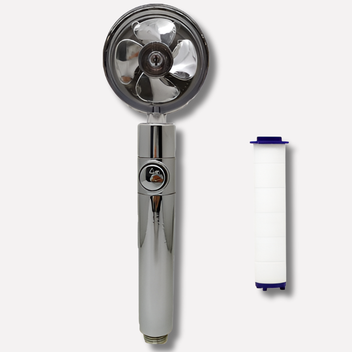 Pommeau de douche à hélice rotative effet pluie haute pression