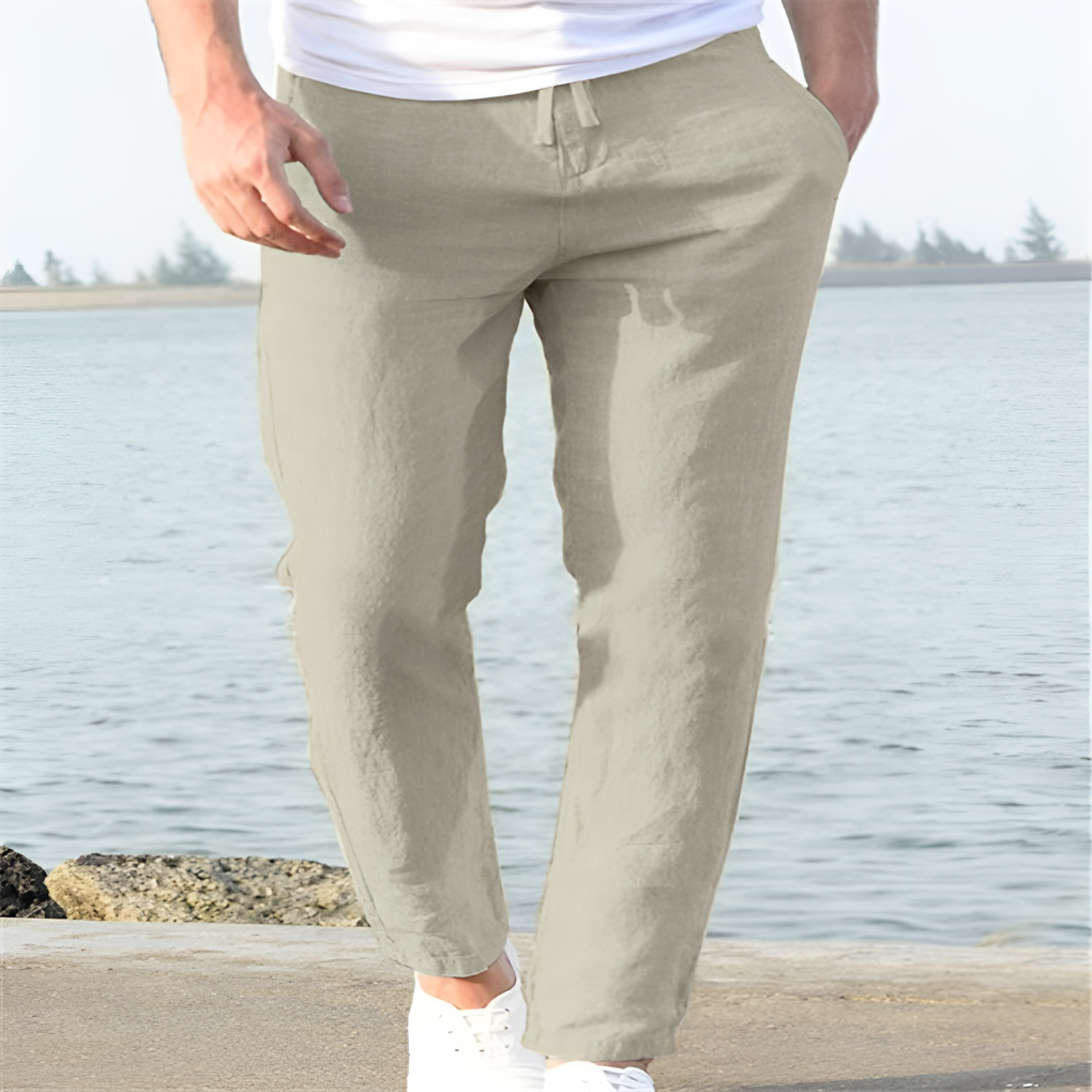 Pantalon en lin pour homme, style décontracté pour les journées chaudes