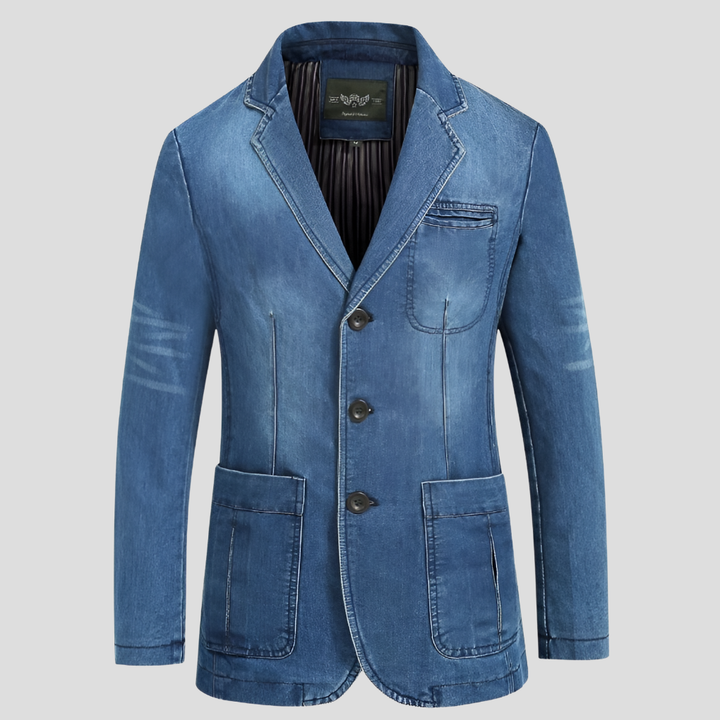 Veste en jean pour homme – Coupe classique avec bordure vintage