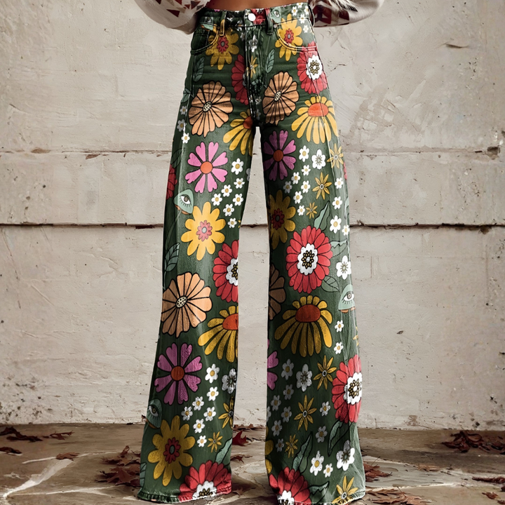 Pantalons longs pour femmes – Ritan Impressions florales et unies