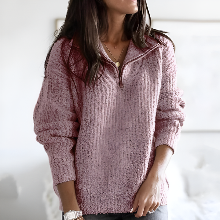 Pull demi-zip pour femme
