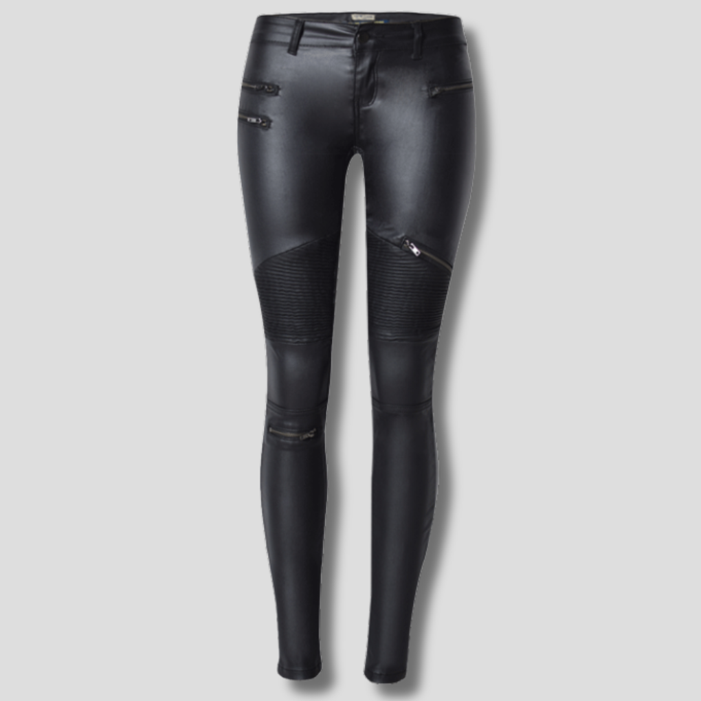 Pantalon slim en similicuir pour femme