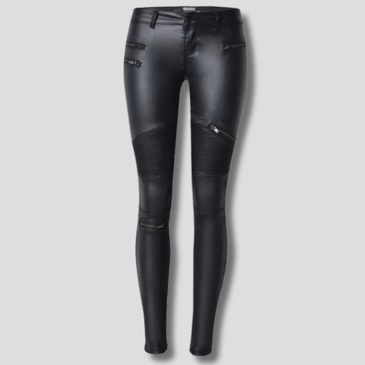 Pantalon slim en similicuir pour femme