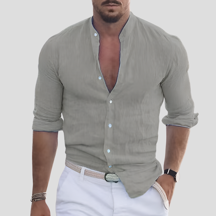 Chemise homme coupe slim à col mandarin