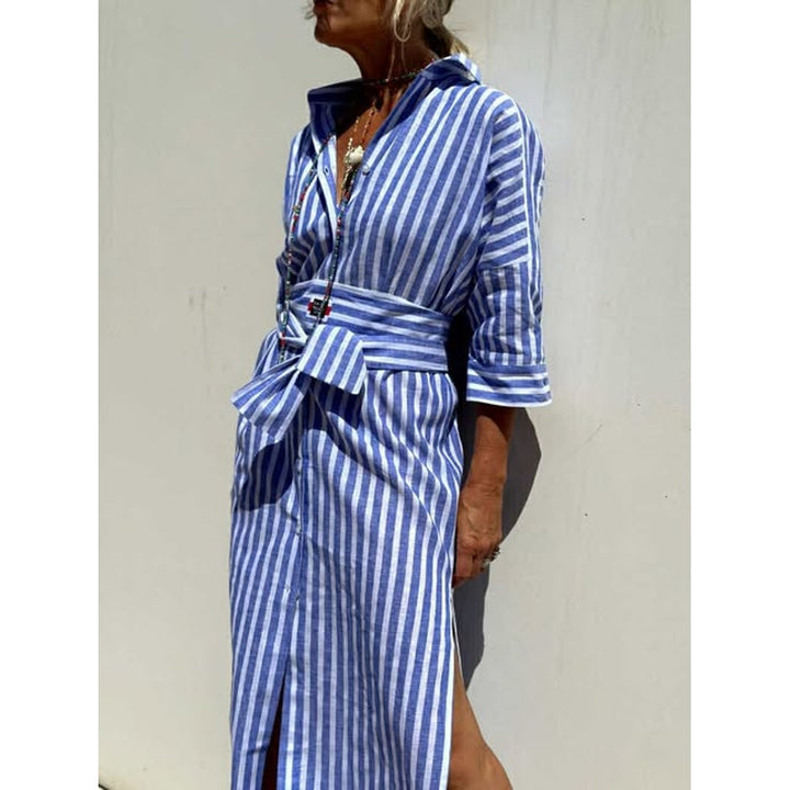 Robe chemise élégante à manches longues pour femme