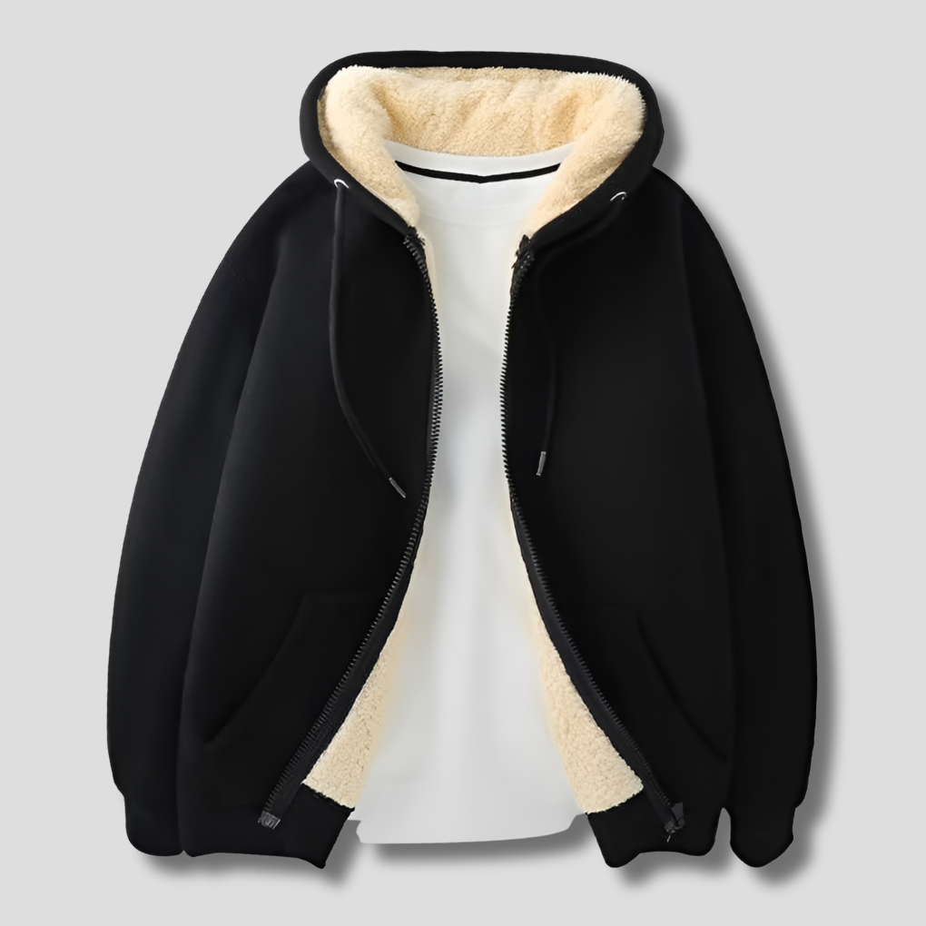 Veste d'hiver à capuche doublée polaire Warmth pour homme