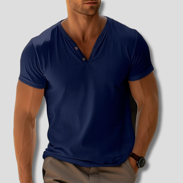 Chemise classique à col en V pour homme