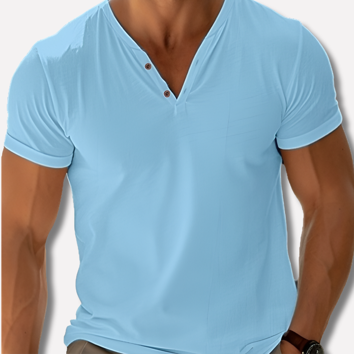 Chemise classique à col en V pour homme