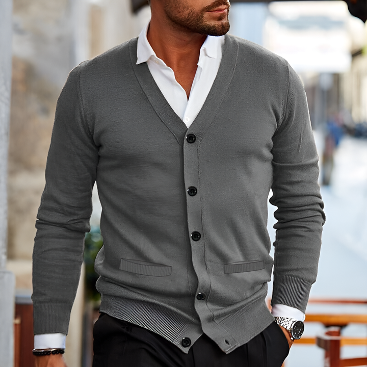 Cardigan en coton pour homme au style décontracté