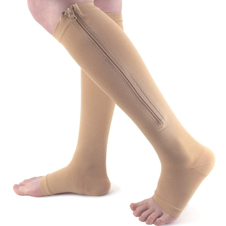 Bas de contention confortables avec fermeture éclair