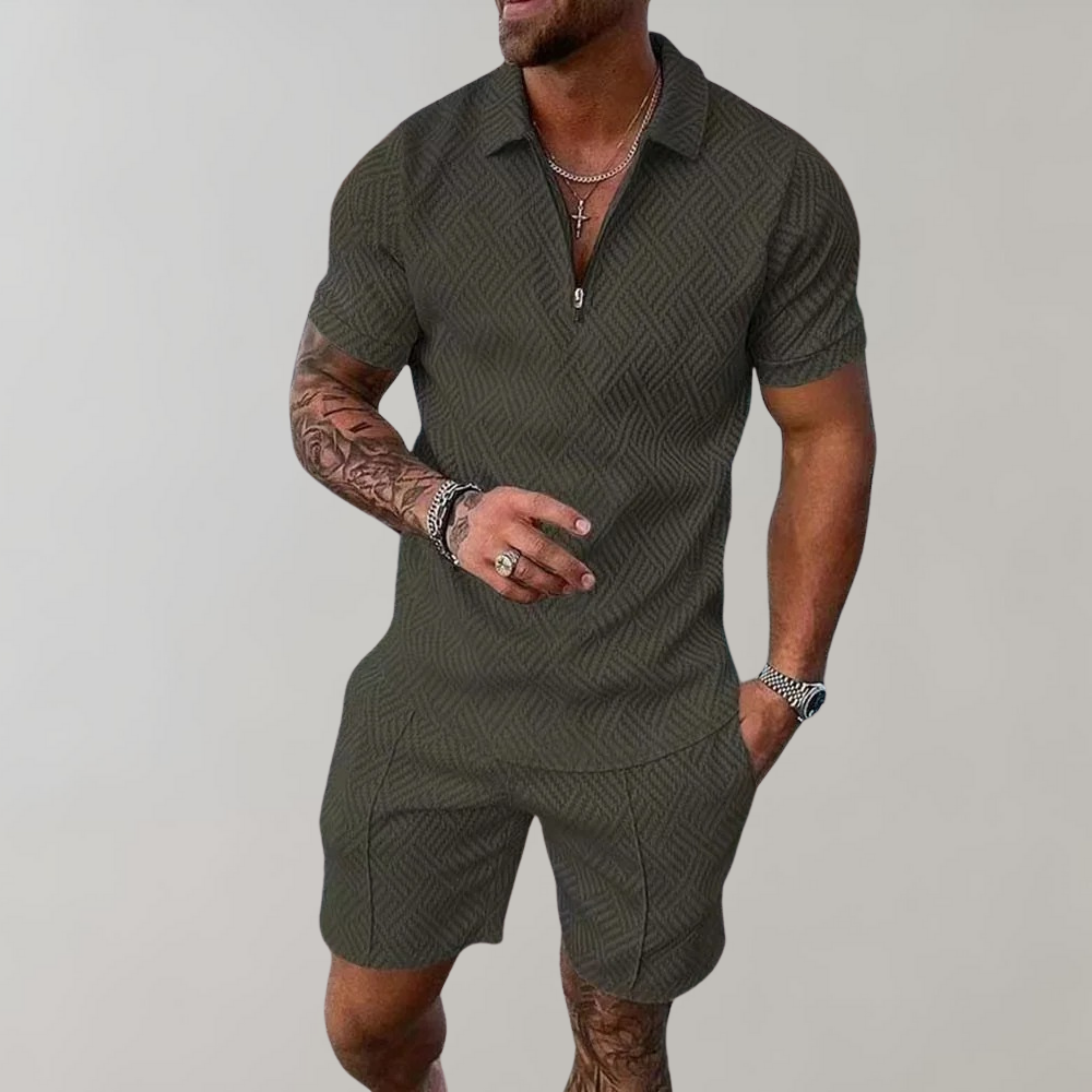 Ensemble deux pièces d'été pour homme (short + polo)