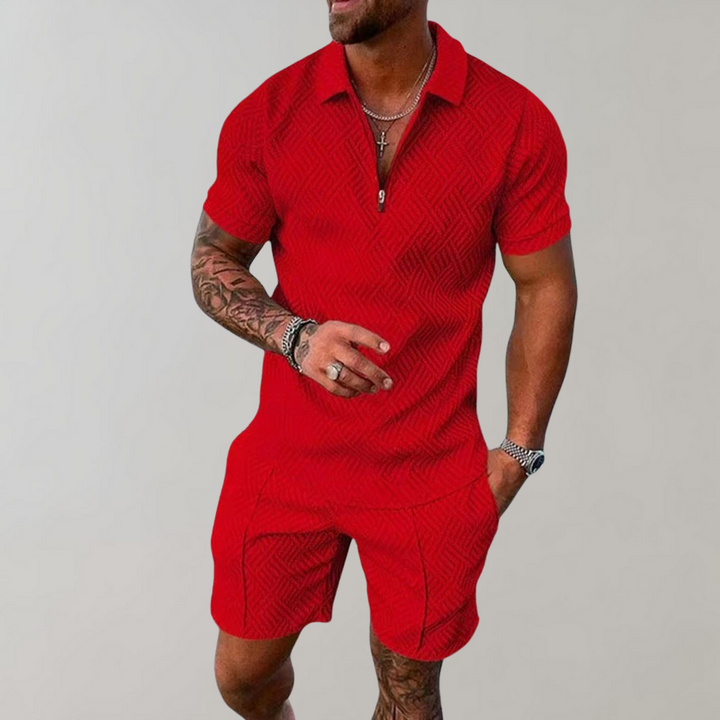Ensemble deux pièces d'été pour homme (short + polo)